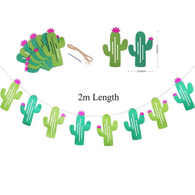 Happy Birthday Cake Topper Cactus Garland Cupcake Foil Balloons for Baby Shower 1st Birthday Gender Reveal Cake Party Decoration