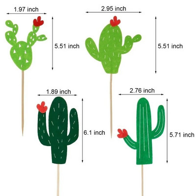 Happy Birthday Cake Topper Cactus Garland Cupcake Foil Balloons for Baby Shower 1st Birthday Gender Reveal Cake Party Decoration