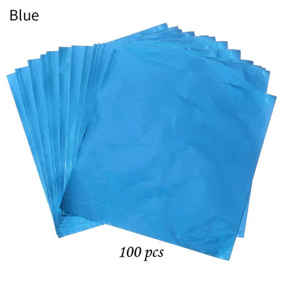 100 vnt 10x10 cm aliuminio folijos saldainiai šokoladiniai sausainiai skardinis vyniojamasis popierius „pasidaryk pats“ metalinis įspaudimas dovanų amatų popierius pakavimo popierius