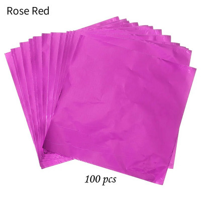 100 vnt 10x10 cm aliuminio folijos saldainiai šokoladiniai sausainiai skardinis vyniojamasis popierius „pasidaryk pats“ metalinis įspaudimas dovanų amatų popierius pakavimo popierius