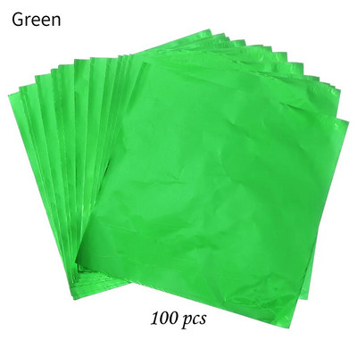 100 vnt 10x10 cm aliuminio folijos saldainiai šokoladiniai sausainiai skardinis vyniojamasis popierius „pasidaryk pats“ metalinis įspaudimas dovanų amatų popierius pakavimo popierius