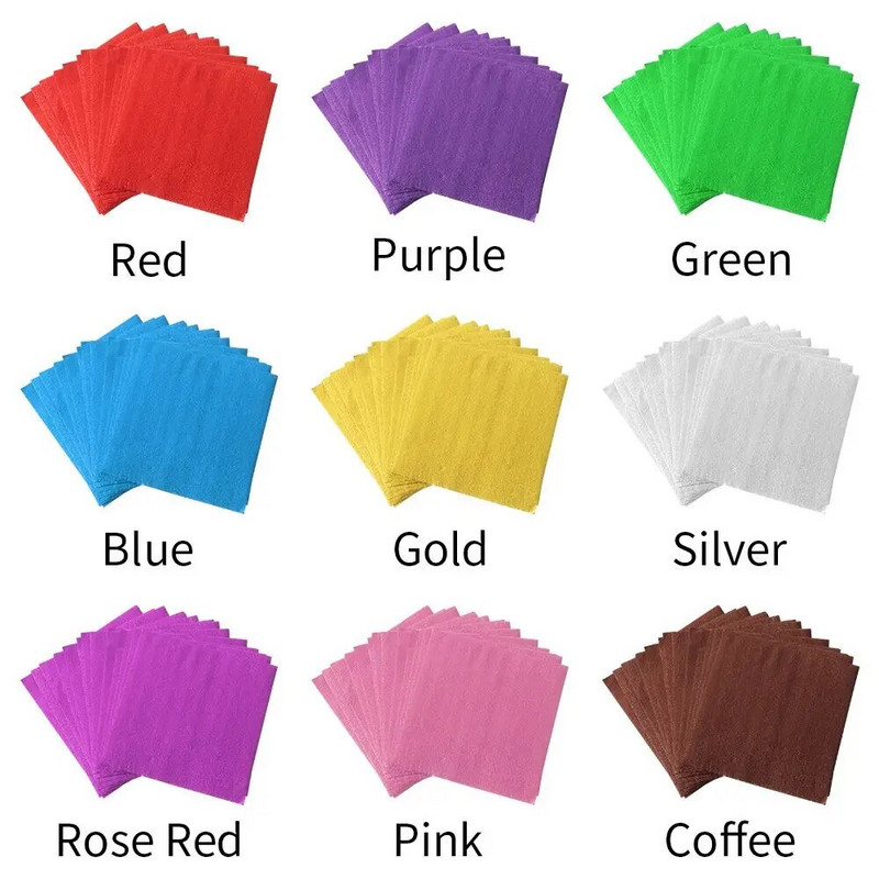 100 vnt 10x10 cm aliuminio folijos saldainiai šokoladiniai sausainiai skardinis vyniojamasis popierius „pasidaryk pats“ metalinis įspaudimas dovanų amatų popierius pakavimo popierius