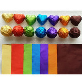 Νέα 100 τμχ / Παρτίδα 3,15 "x 3,15" DIY Ράψιμο Muti-color Candy Package Χαρτί Σοκολάτα ψησίματος Αλουμινόχαρτο