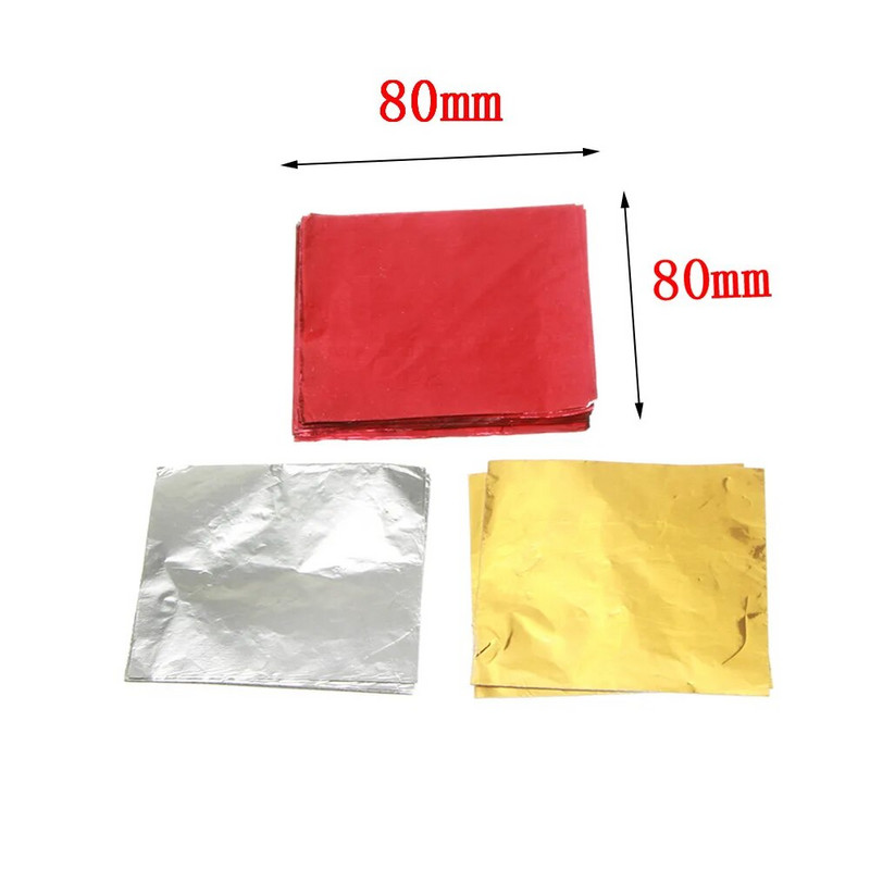 100 vnt. / rinkinys Kvadratinis saldainių paketas saldumynų šokolado folijos popieriniai įvyniojimai konditerijos kalėdinio vakarėlio šventės dekoravimo reikmenys