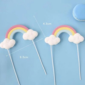 Rainbow Cake Topper Cloud Star Decor Cake Happy Birthday Decor Παιδιά Αγόρια Κορίτσια Lollipop Παγωτό Γενέθλια Διακοσμήσεις Cupcake