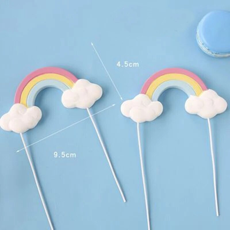Rainbow Cake Topper Debesis Žvaigždės torto dekoras Linksmo gimtadienio dekoras Vaikams berniukams Mergaitėms Ledinukų gimtadienio tortų dekoracijos