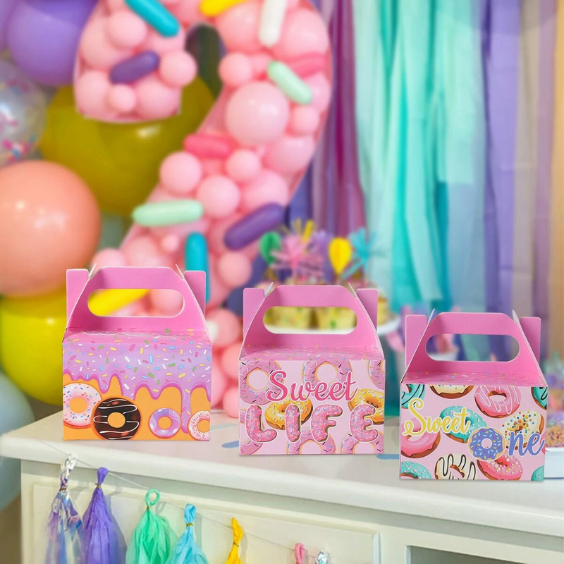 4 vnt. Spurgų dovanų maišelis Desertas Sausainiai Saldainių Dėžutės Gimtadienio dekoravimas Vaikams Dovanų Pakavimo Dėžutė Kūdikių dušo reikmenys mergaitėms