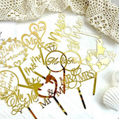 Χρυσό ακρυλικό Mrs Cake Topper Party Favors Είδη διακόσμησης γάμου Αξεσουάρ ψησίματος Διακοσμήσεις επετείου