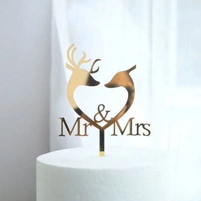 Χρυσό ακρυλικό Mrs Cake Topper Party Favors Είδη διακόσμησης γάμου Αξεσουάρ ψησίματος Διακοσμήσεις επετείου