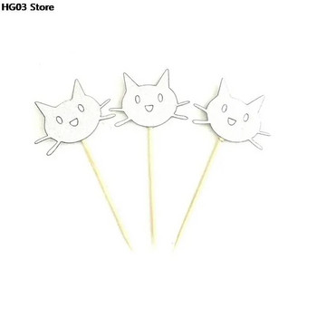 12PCS Sliver Gold Pink Black Cat Cupcake Toppers Избор на сладко животно Cat Cake Topper Сватбена детска украса за рожден ден