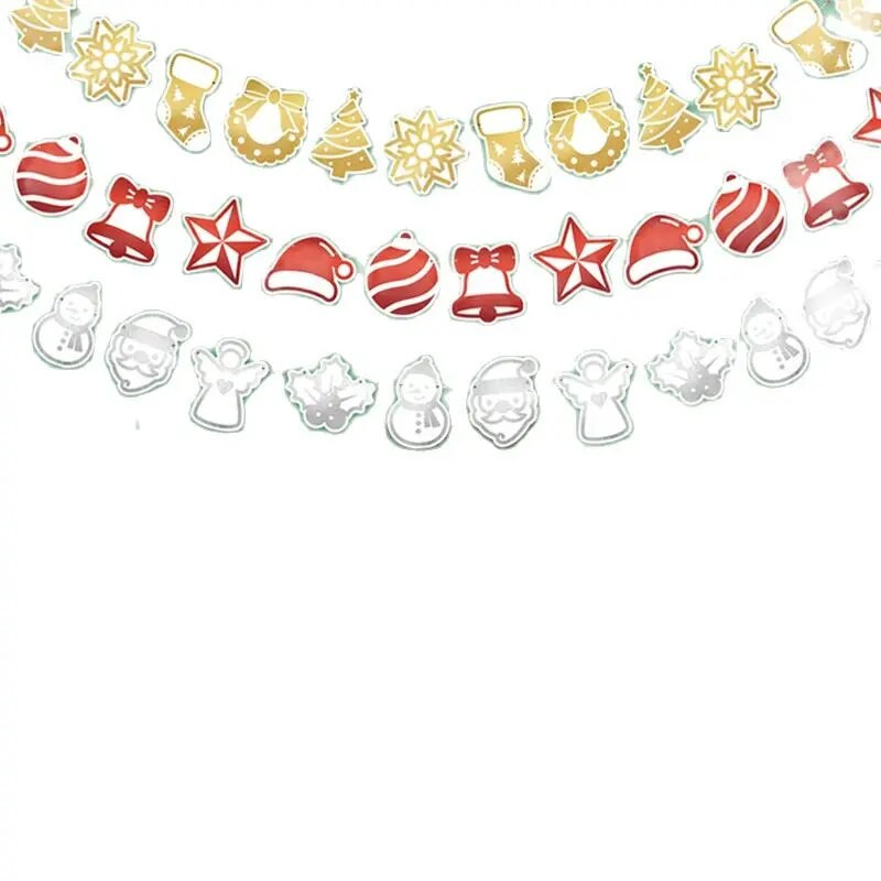 Animacinis filmas Kalėdų Vėliavos Reklaminė juosta Kalėdų Senelis Žingsniai Varpeliai Girliandos Vaikams Linksmų Kalėdų vakarėlis Šventinis Navidad Naujųjų Metų dekoras