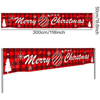 1Pcs Коледни външни банерни знамена Merry Christmas Garden Mall Banner Decoration Navidad Xmas Gift Party New Year Home Decorati