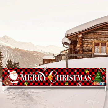 1Pcs Коледни външни банерни знамена Merry Christmas Garden Mall Banner Decoration Navidad Xmas Gift Party New Year Home Decorati