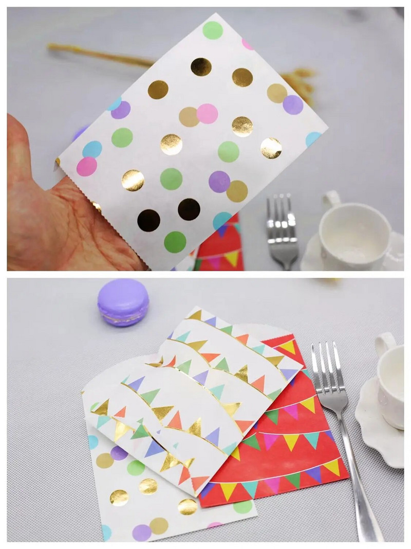 Popieriniai maišeliai dovanoms, Vestuvinis palankumo krepšys Vestuvių dušas Vestuvių gimtadienio jubiliejus Favor Candy Dovanų popierinis maišelis 10vnt/st