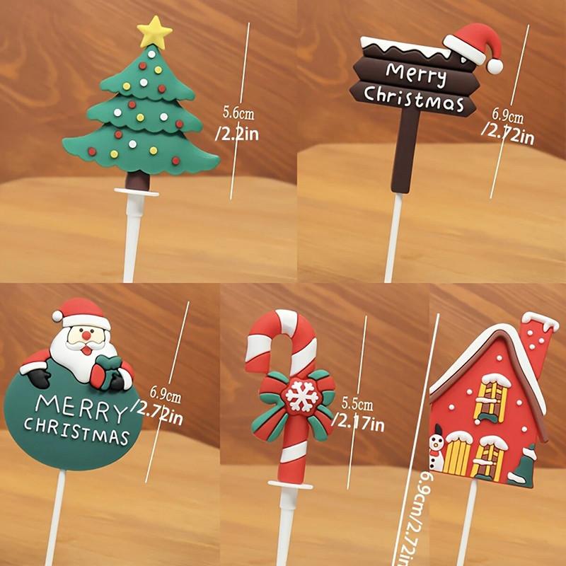 5 vnt Kalėdų įdėklų papuošimas Kekselių užpilučiai Torto papuošimas Kalėdų Senelio eglutė Kojinių saldainių vakarėlis Kalėdų puošmena