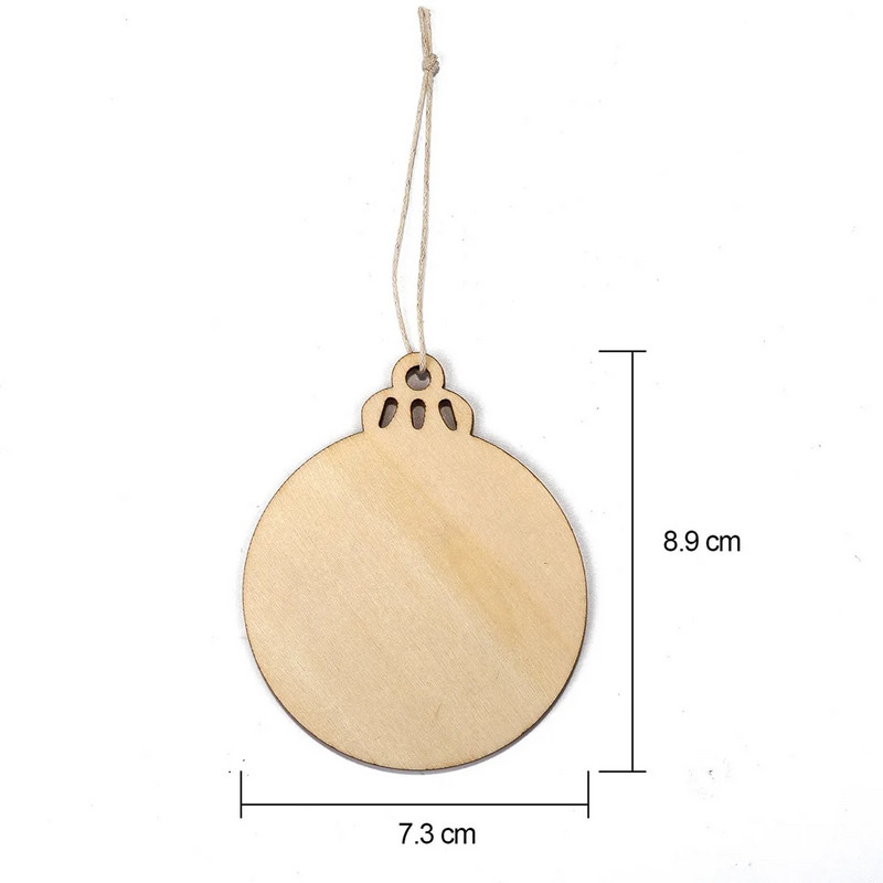 20 vnt Kalėdų mediniai griežinėliai „Pasidaryk pats“ amatai, apvalūs papuošalai Žymės Namų vakarėliui skirtos dekoracijos Kalėdų eglutės pakabukų papuošalų reikmenys