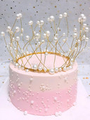 1 τμχ Faux Pearl Golden Crown Διακόσμηση τούρτας Μοντέρνο κάλυμμα κέικ για γάμο, πάρτι γενεθλίων