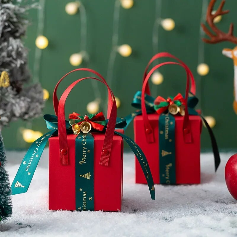 2024 m. Kalėdų nauja dovanų dėžutė nešiojama Kalėdų išvakarių atostogų dovanų popierinė dėžutė atostogų kompanionas Kalėdų obuolių pakavimo dėžutė