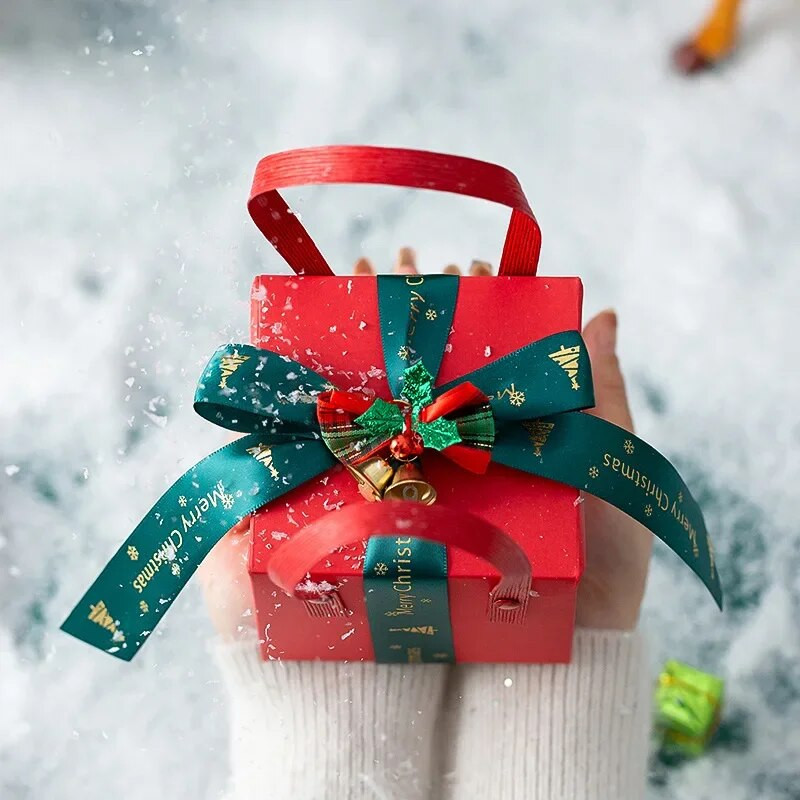 2024 m. Kalėdų nauja dovanų dėžutė nešiojama Kalėdų išvakarių atostogų dovanų popierinė dėžutė atostogų kompanionas Kalėdų obuolių pakavimo dėžutė