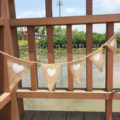 Party Flag Candy Bar Διακόσμηση γιούτα Country Διακόσμηση γάμου Bunting γιούτα γιρλάντα λινάτσα Bunting Banner Hawaii Flags