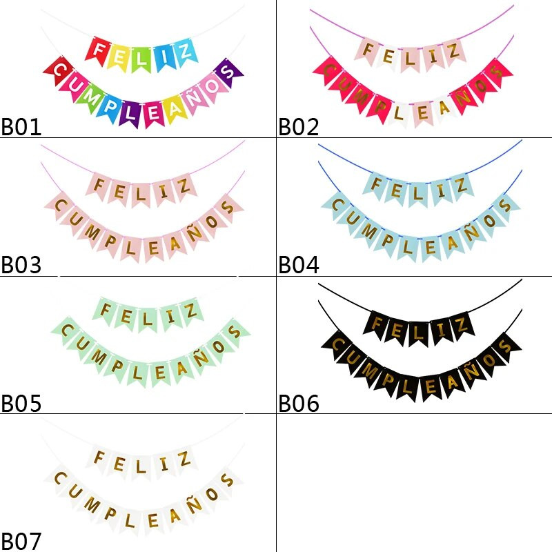 1 rinkinys Popierinis ryšulėlis Girliandas ispanų kalba Reklamjuostės Vėliavos Gimtadienio vakarėlis Su gimtadieniu dekoravimas Prekės Kūdikių dušo dekoravimas