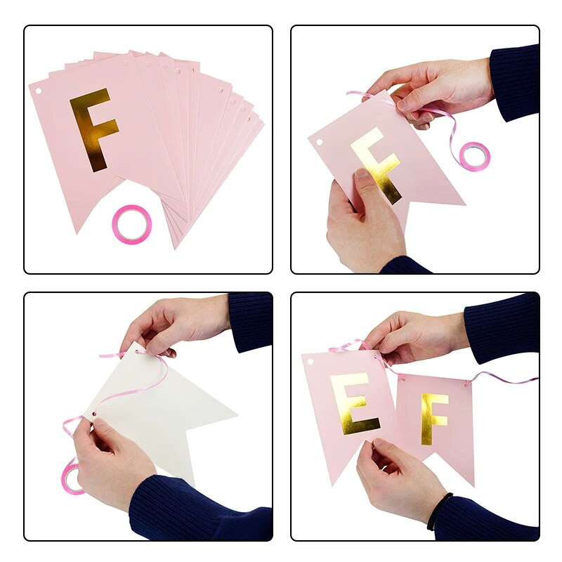 1 rinkinys Popierinis ryšulėlis Girliandas ispanų kalba Reklamjuostės Vėliavos Gimtadienio vakarėlis Su gimtadieniu dekoravimas Prekės Kūdikių dušo dekoravimas