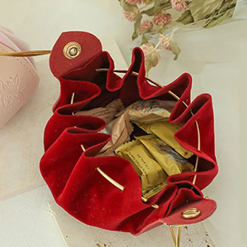 Чанти за подаръци от PU кожа с шнурове Сватбено парти Меко кадифено опаковане на шоколадови бонбони Чанти за парти Подаръци Опаковъчни торбички