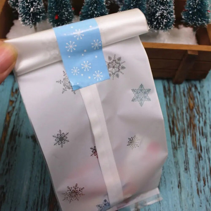 Kalėdų saldainių sausainių plastikiniai maišeliai Lipni sausainių užkandžių kepimo dovanų pakavimo maišelis Navidad Naujųjų metų vakarėlio reikmenys