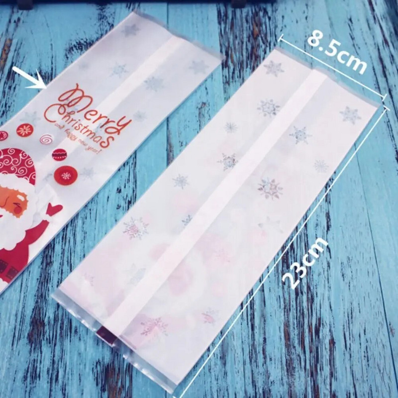Kalėdų saldainių sausainių plastikiniai maišeliai Lipni sausainių užkandžių kepimo dovanų pakavimo maišelis Navidad Naujųjų metų vakarėlio reikmenys