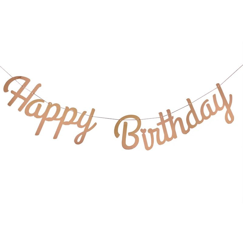 Su Gimtadieniu Gimtadienio Reklaminė juostelė Aukso drožlės Raidės su gimtadieniu Girliandos Styginės Kūdikių dušas Berniuko Mergaitės Gimtadienio vakarėlio dekoravimas