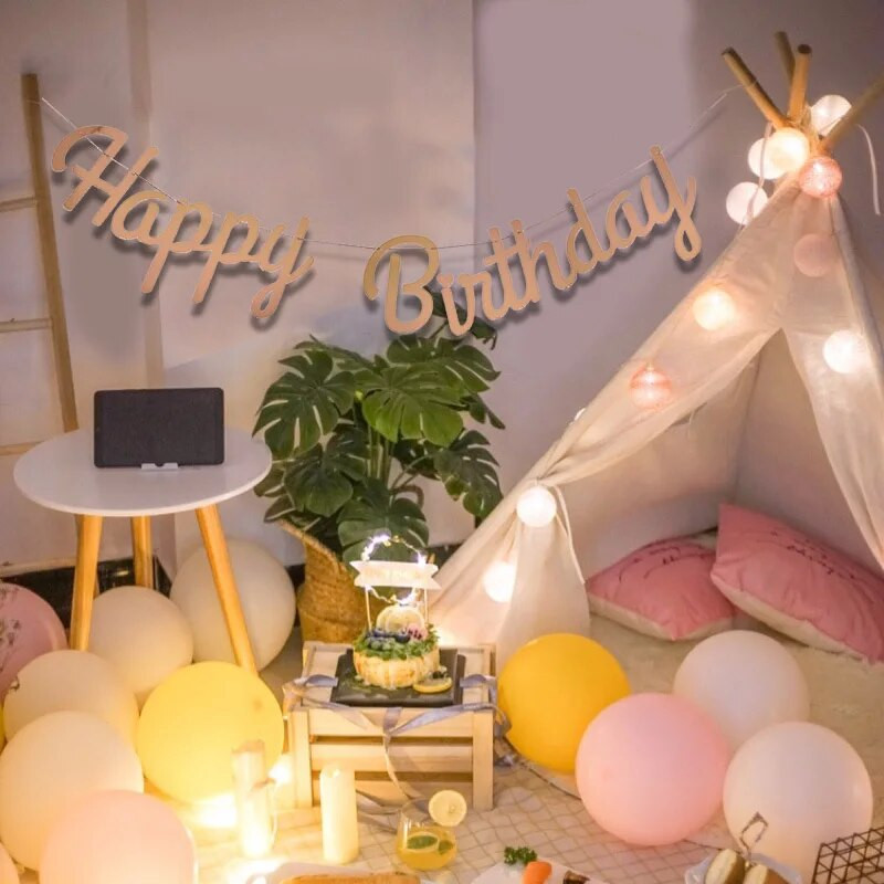 Su Gimtadieniu Gimtadienio Reklaminė juostelė Aukso drožlės Raidės su gimtadieniu Girliandos Styginės Kūdikių dušas Berniuko Mergaitės Gimtadienio vakarėlio dekoravimas