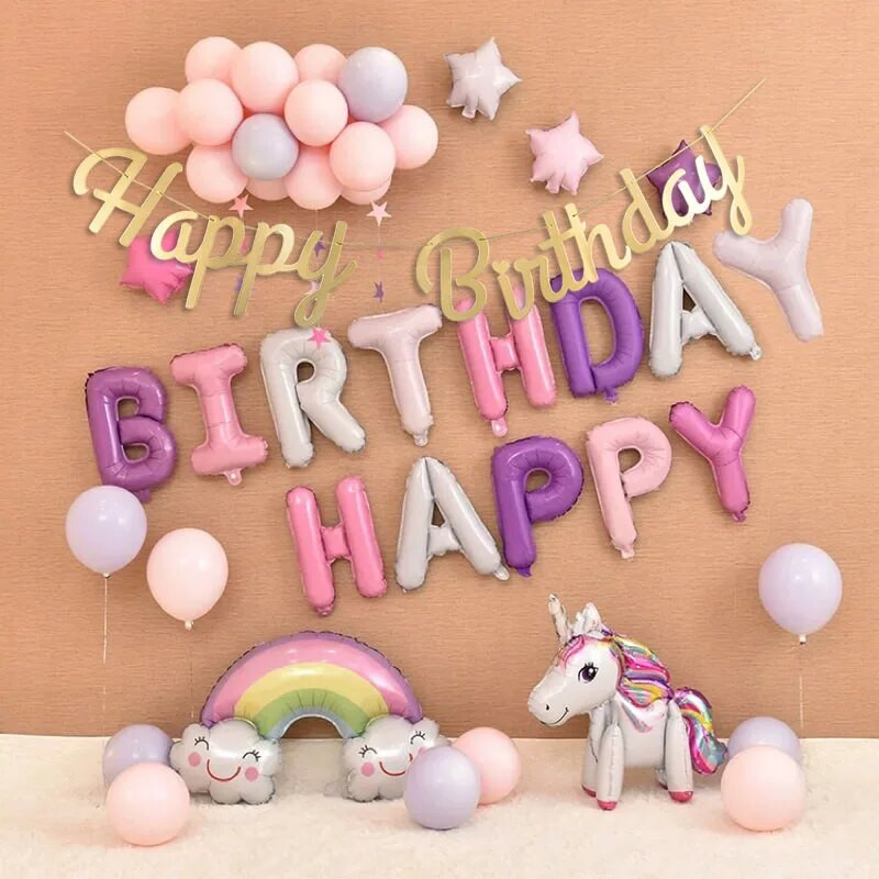 Su Gimtadieniu Gimtadienio Reklaminė juostelė Aukso drožlės Raidės su gimtadieniu Girliandos Styginės Kūdikių dušas Berniuko Mergaitės Gimtadienio vakarėlio dekoravimas