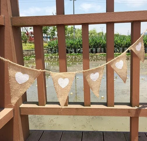 Vintažinės vestuvinės kaukės kaimiškos audeklo reklamjuostės nėrinių audinys vimpelas girliandos vestuvių dekoravimui vakarėlio reikmenys reklamjuostės srautas