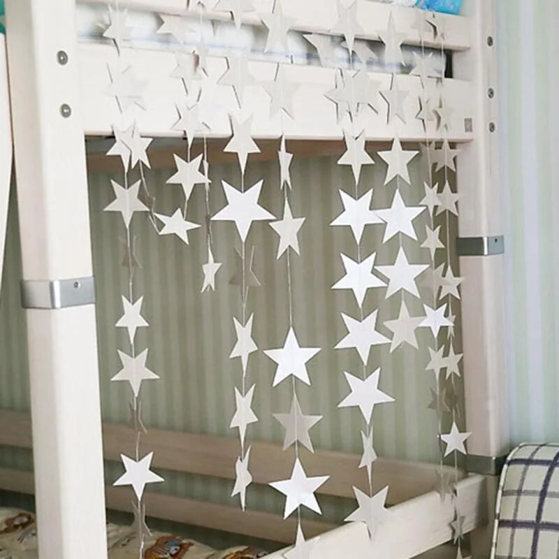 3,8–4,2 m auksinė sidabrinė popierinė girlianda, skirta gimtadienio vestuvių dekoravimui Aukštos kokybės blizgančio popieriaus kabanti Ramadano dekoracija