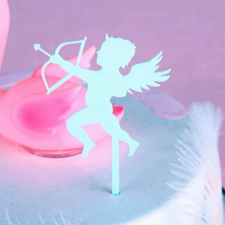 Kupidonas Vestuvinis Tortas Topper Magic Girl Su Gimtadieniu Keksiukų Toppers Valentino Dienos Tortas Vėliavos Vakarėlis Vestuvių kepimo puošmena