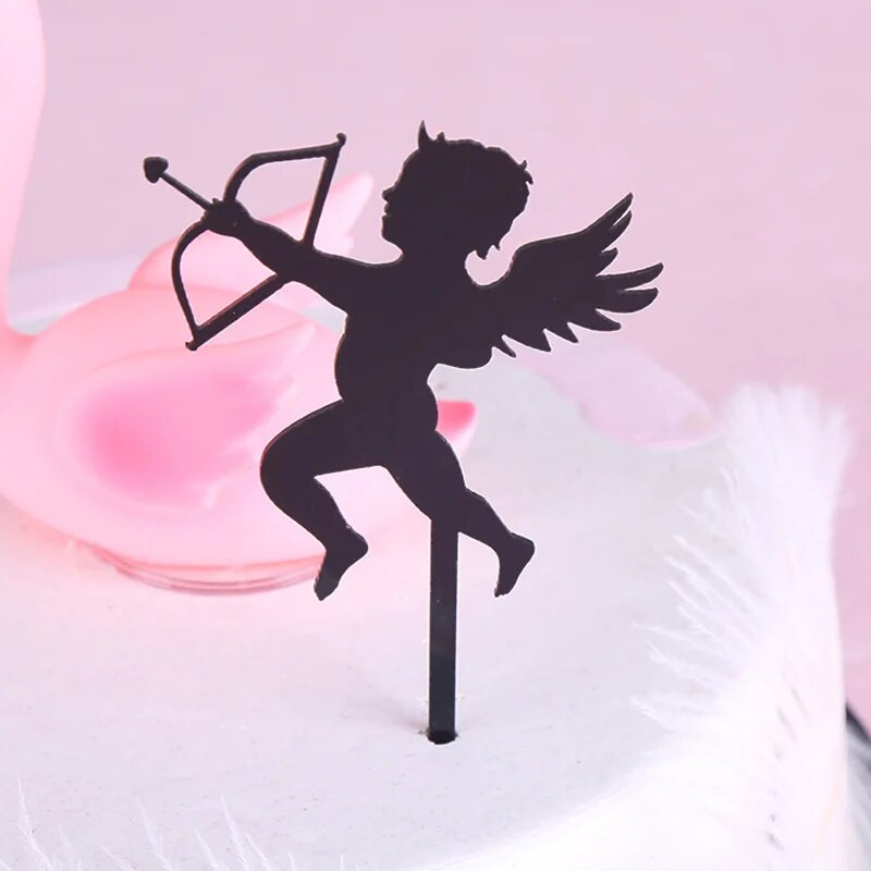 Kupidonas Vestuvinis Tortas Topper Magic Girl Su Gimtadieniu Keksiukų Toppers Valentino Dienos Tortas Vėliavos Vakarėlis Vestuvių kepimo puošmena