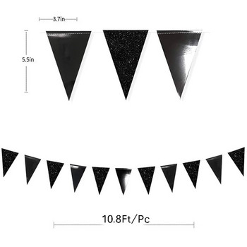 Хелоуин Висящ гирлянд, овесарка, блясък, черен рожден ден, триъгълник, банер, хартиено знаме, новогодишна овесарка, стример, парти украса