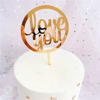 Party LOVE Cake Insert Wedding Cake Decoration юбилеен ден Cake Top Flag Decor valentine love acrylic cake card decoration