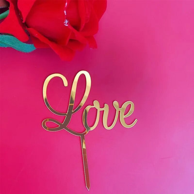 Πάρτι LOVE Ένθετο τούρτας Γαμήλια τούρτα Διακόσμηση επετείου Τούρτας Top Flag Διακόσμηση βαλεντίνων αγάπης ακρυλικό κέικ διακόσμηση κάρτα