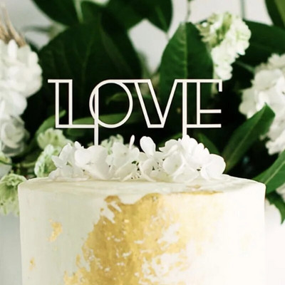 Πάρτι LOVE Ένθετο τούρτας Γαμήλια τούρτα Διακόσμηση επετείου Τούρτας Top Flag Διακόσμηση βαλεντίνων αγάπης ακρυλικό κέικ διακόσμηση κάρτα