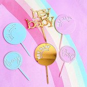 Αγόρι και κορίτσι Happy Birthday Cake Topper Baby γενέθλια Cupcake Flag Ακρυλικό Cupcake Topper Διακόσμηση τούρτας για πάρτι γενεθλίων