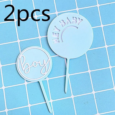 Αγόρι και κορίτσι Happy Birthday Cake Topper Baby γενέθλια Cupcake Flag Ακρυλικό Cupcake Topper Διακόσμηση τούρτας για πάρτι γενεθλίων