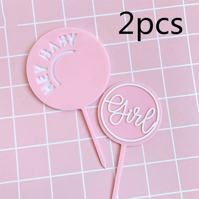 Αγόρι και κορίτσι Happy Birthday Cake Topper Baby γενέθλια Cupcake Flag Ακρυλικό Cupcake Topper Διακόσμηση τούρτας για πάρτι γενεθλίων
