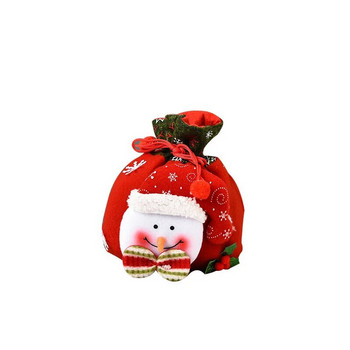2022 Нов коледен чувал на Дядо Коледа Детски коледни подаръци Чанта за бонбони Изящна ленена коледна чанта с бонбони на Дядо Коледа