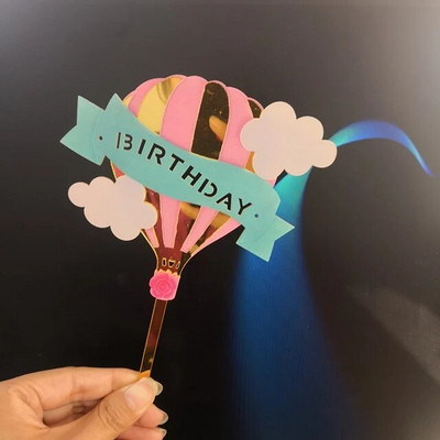 1 τεμ Mermaid Cake Topper Acrylic Unicorn Happy Birthday Cake Toppers For Baby Shower Cake Flags Προσωποποιημένη διακόσμηση τούρτας