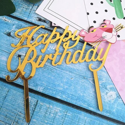 1 τεμ Mermaid Cake Topper Acrylic Unicorn Happy Birthday Cake Toppers For Baby Shower Cake Flags Προσωποποιημένη διακόσμηση τούρτας