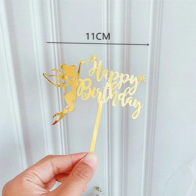 1 τεμ Mermaid Cake Topper Acrylic Unicorn Happy Birthday Cake Toppers For Baby Shower Cake Flags Προσωποποιημένη διακόσμηση τούρτας