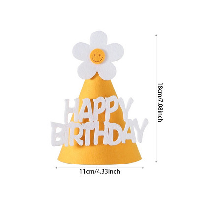 Daisy Happy Birthday Peokaunistus Bännermüts Valge lilleline vanik Lipp Fooliumist õhupallid INS Style Lapsed Poiss Tüdruk Sünnipäevasoodustused