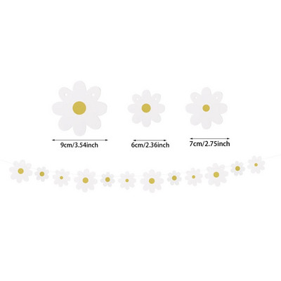 Daisy Happy Birthday Peokaunistus Bännermüts Valge lilleline vanik Lipp Fooliumist õhupallid INS Style Lapsed Poiss Tüdruk Sünnipäevasoodustused