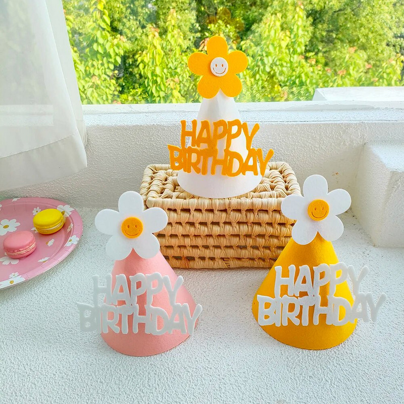 Daisy su gimtadieniu vakarėlio puošmena Reklaminė skrybėlė Balta gėlių girlianda Vėliava folija balionai INS Stilius Vaikams Berniuko Mergaitei Gimtadienio pasiūlymai